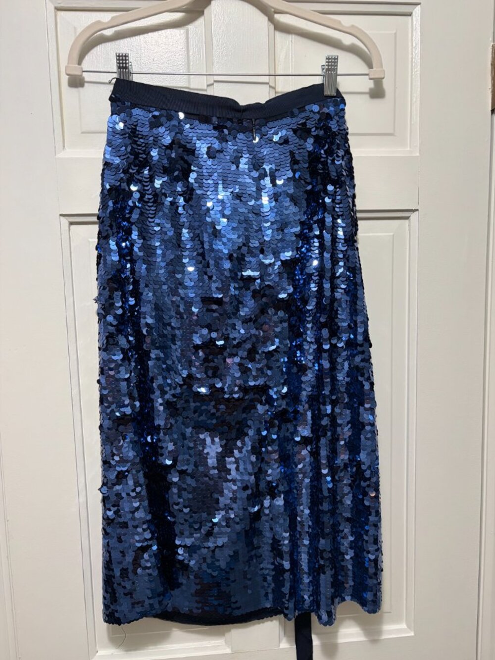 J.Crew Collection Sequin Back-Tie Midi Skirt - NWT Size 4 - Brilliant Blue!